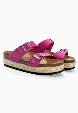 Sandales à Plateforme  Gwana Rose en Cuir Suédé
