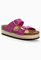Sandales à Plateforme  Gwana Rose en Cuir Suédé