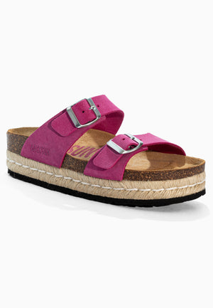 Sandales à Plateforme  Gwana Rose en Cuir Suédé