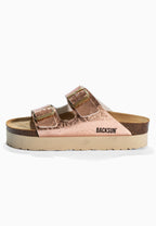 Malediven Plateausandalen in Roségold