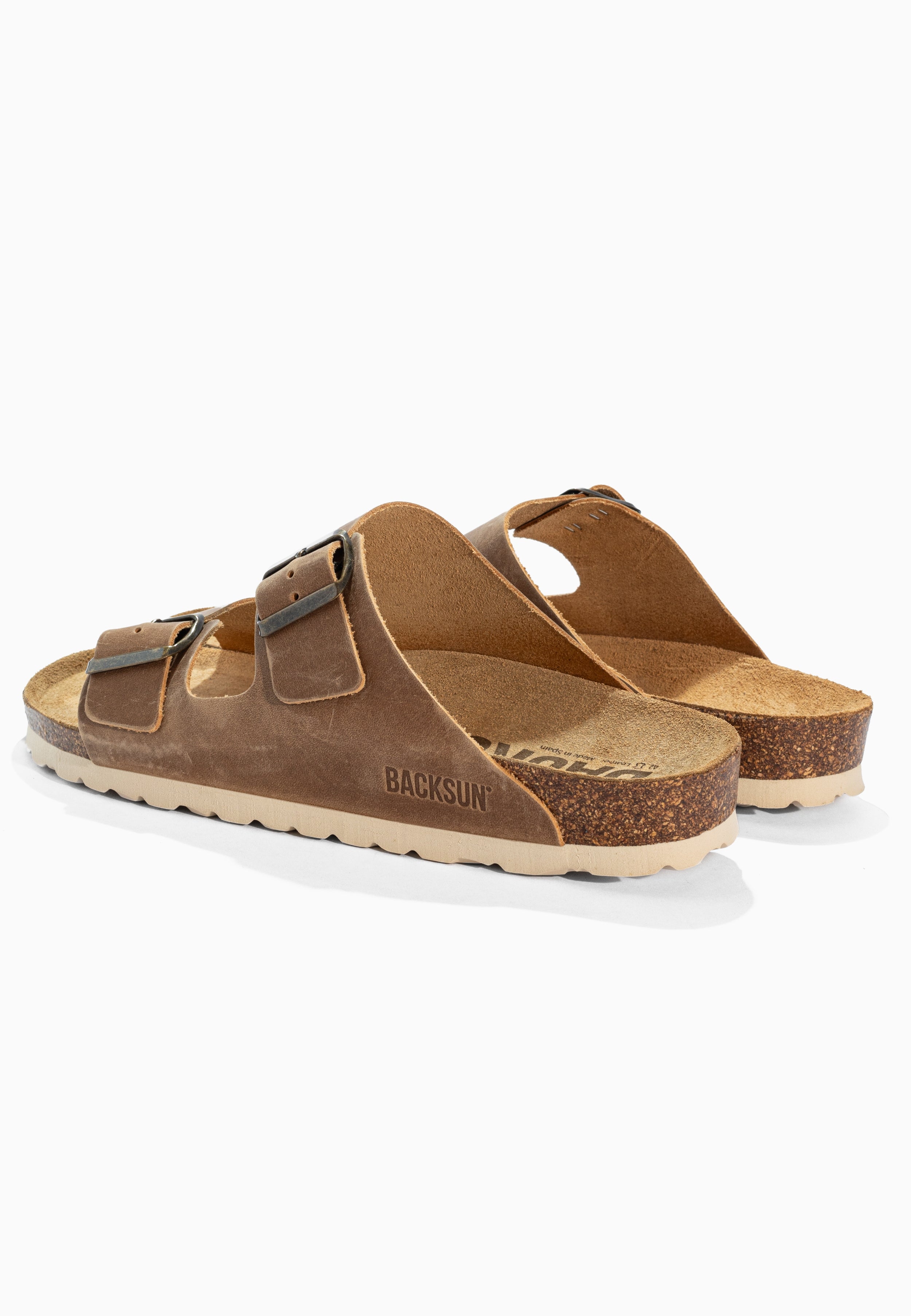Sandales 2 Brides Bali Camel en Cuir