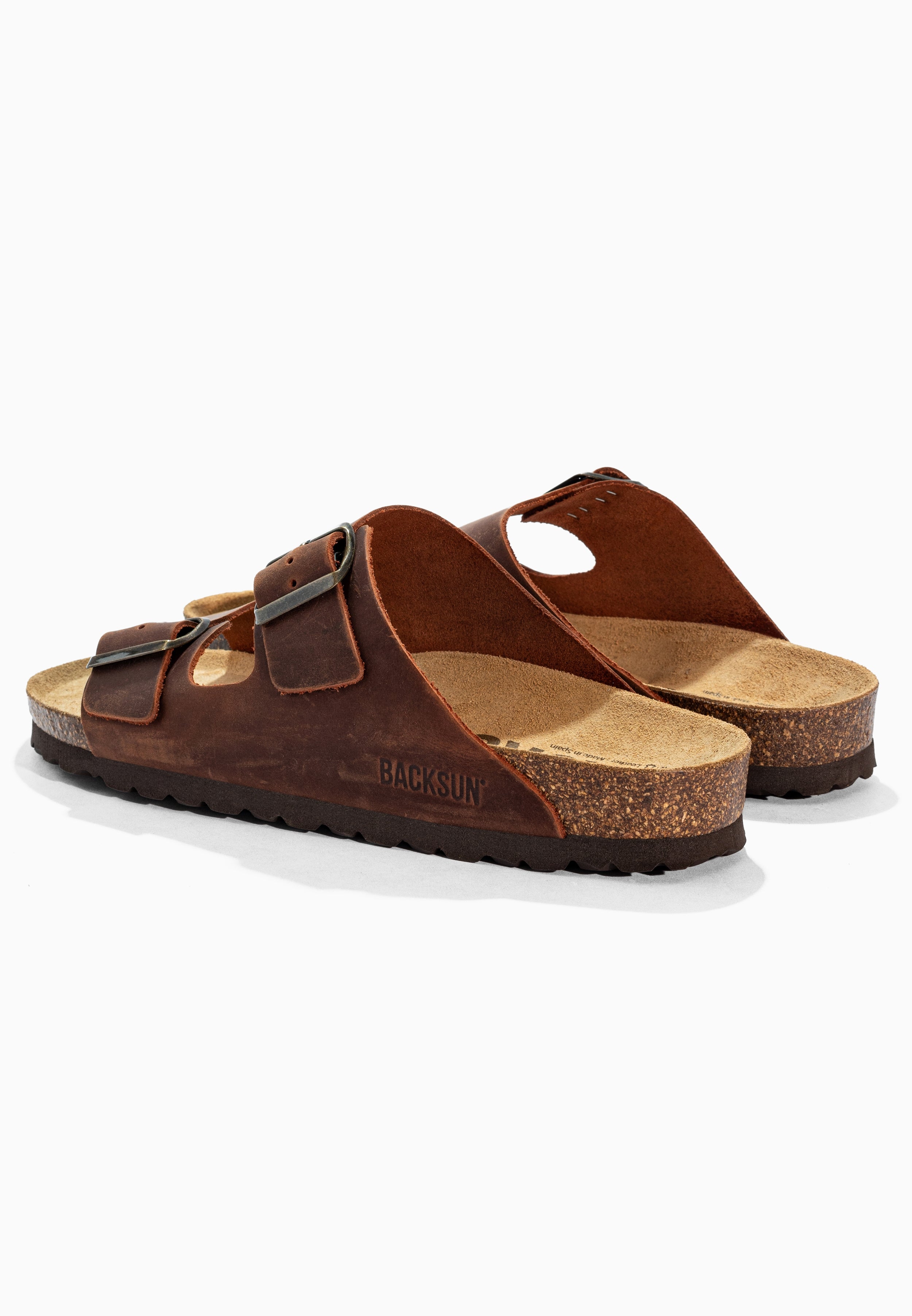 Sandales 2 Brides Bali Marron en Cuir
