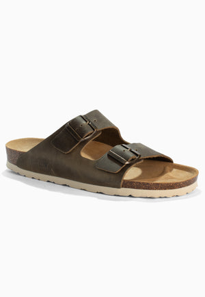 Sandales 2 Brides Bali Marron en Cuir