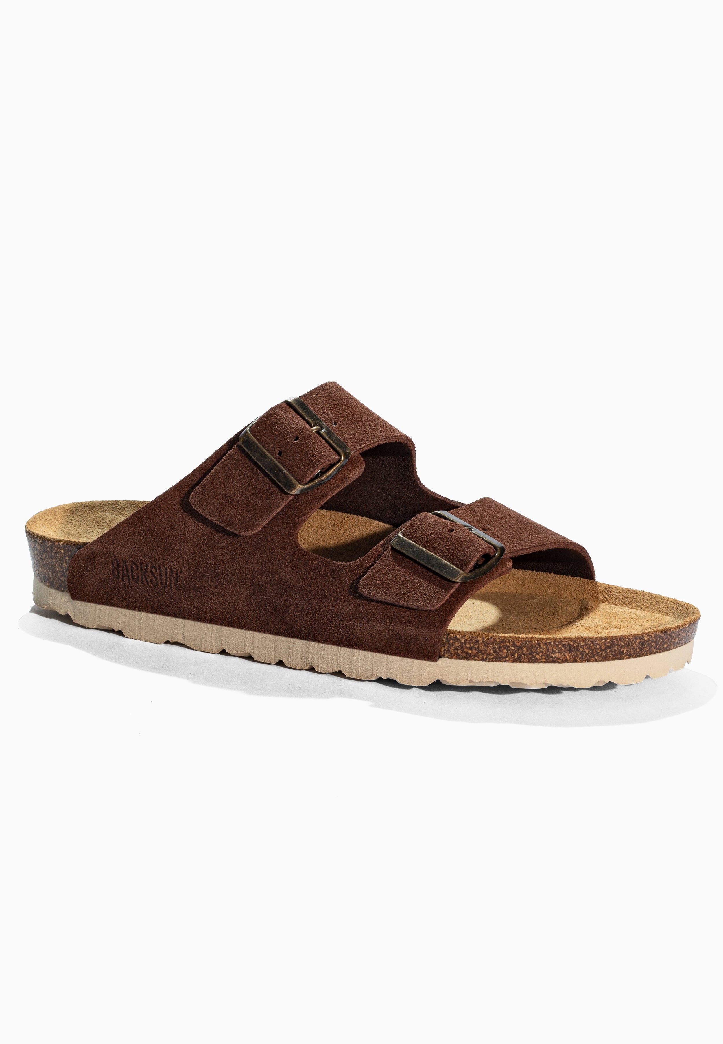 Sandales 2 Brides Bali Marron en Cuir Suédé