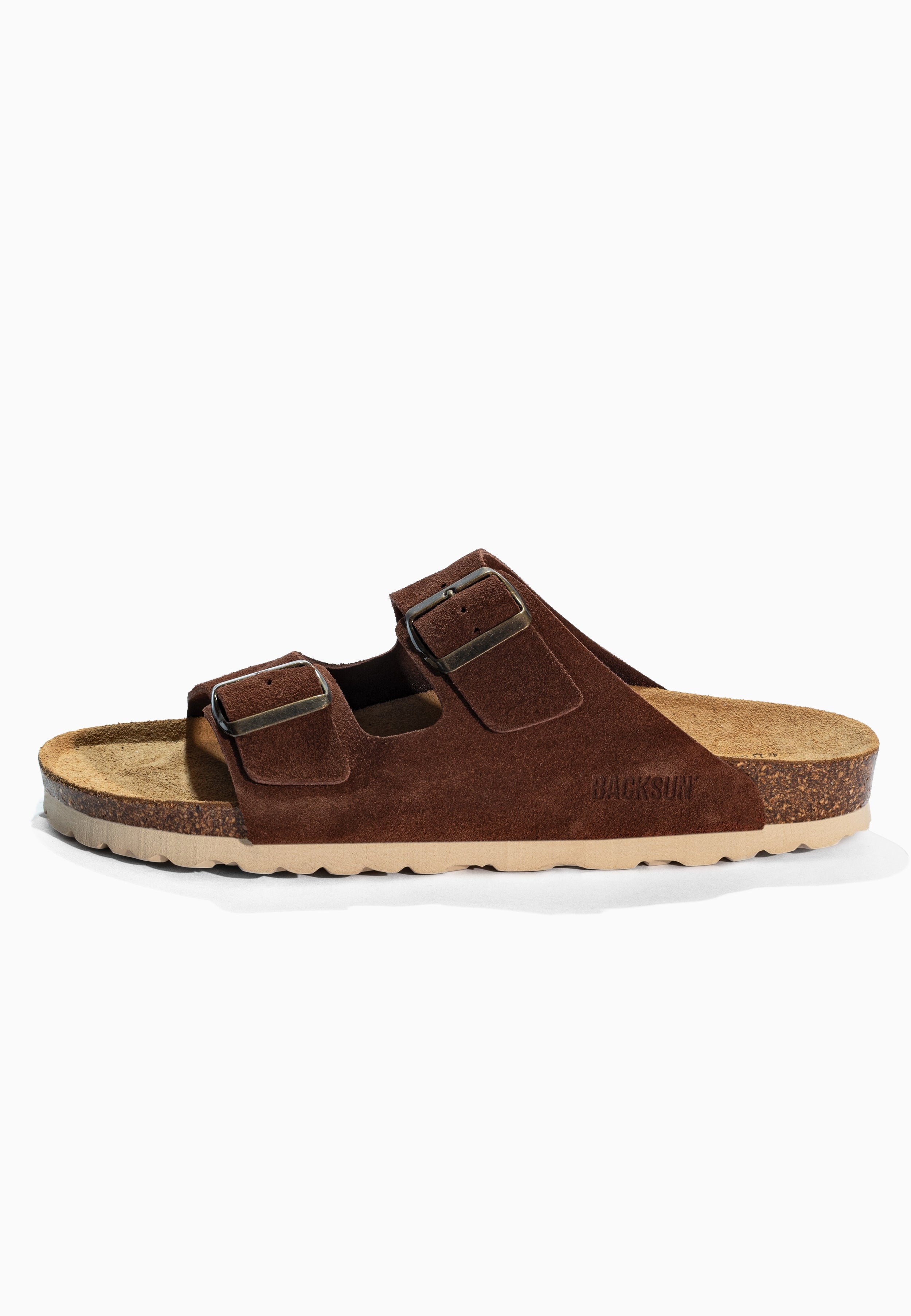 Sandales 2 Brides Bali Marron en Cuir Suédé