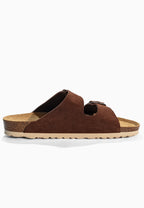 Sandales 2 Brides Bali Marron en Cuir Suédé