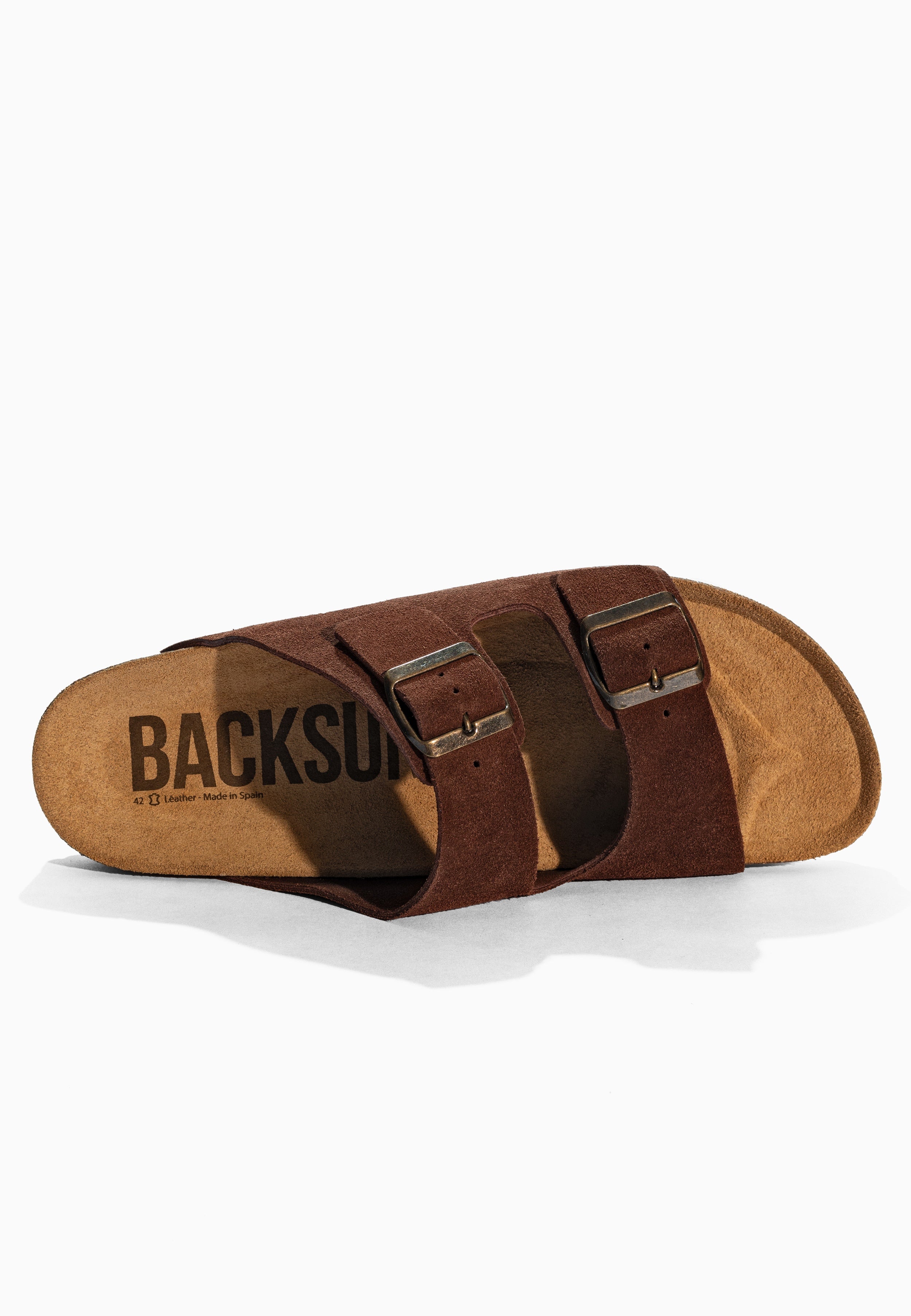 Sandales 2 Brides Bali Marron en Cuir Suédé