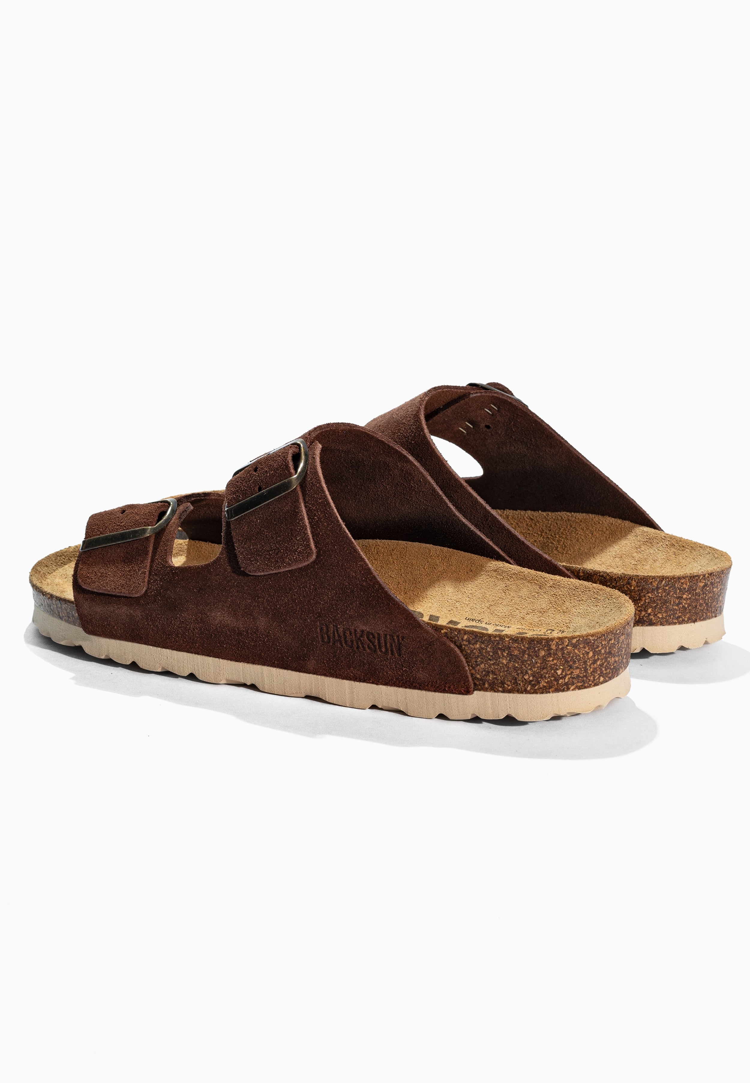 Sandales 2 Brides Bali Marron en Cuir Suédé
