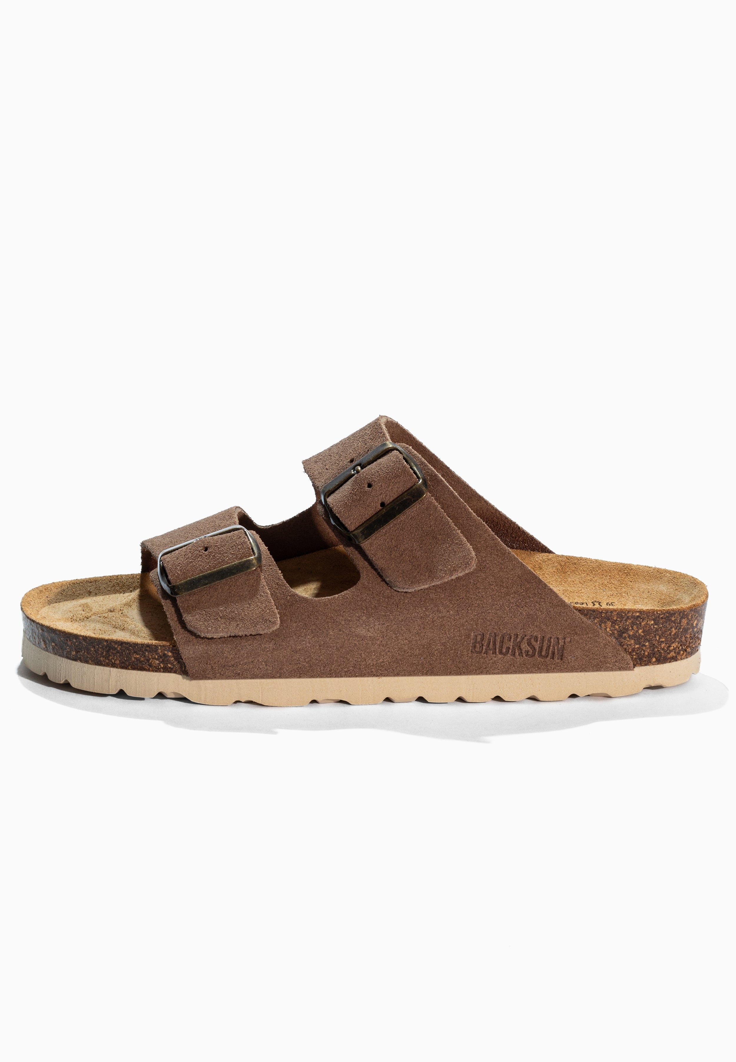 Sandales 2 Brides Bali Beige en Cuir Suédé