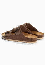Sandales 2 Brides Bali Beige en Cuir Suédé