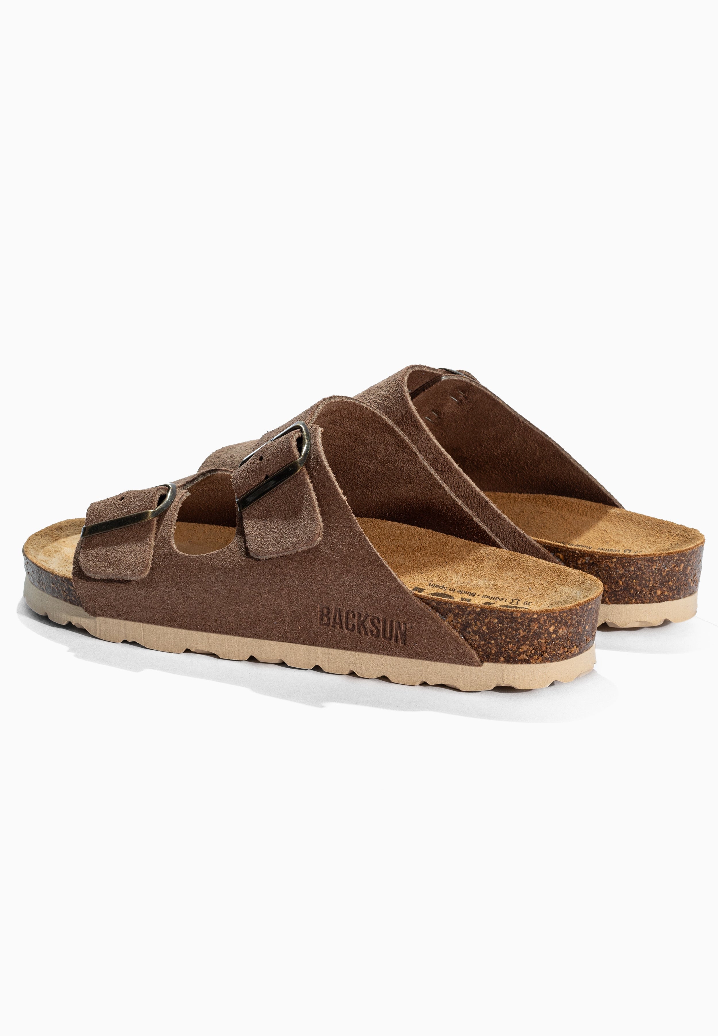 Sandales 2 Brides Bali Beige en Cuir Suédé