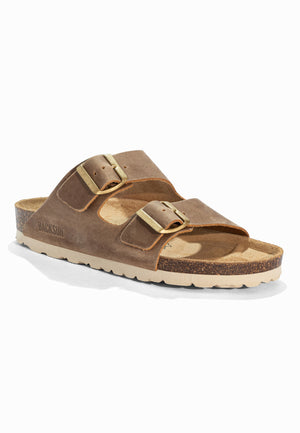 Sandales 2 Brides Bali Camel en Cuir
