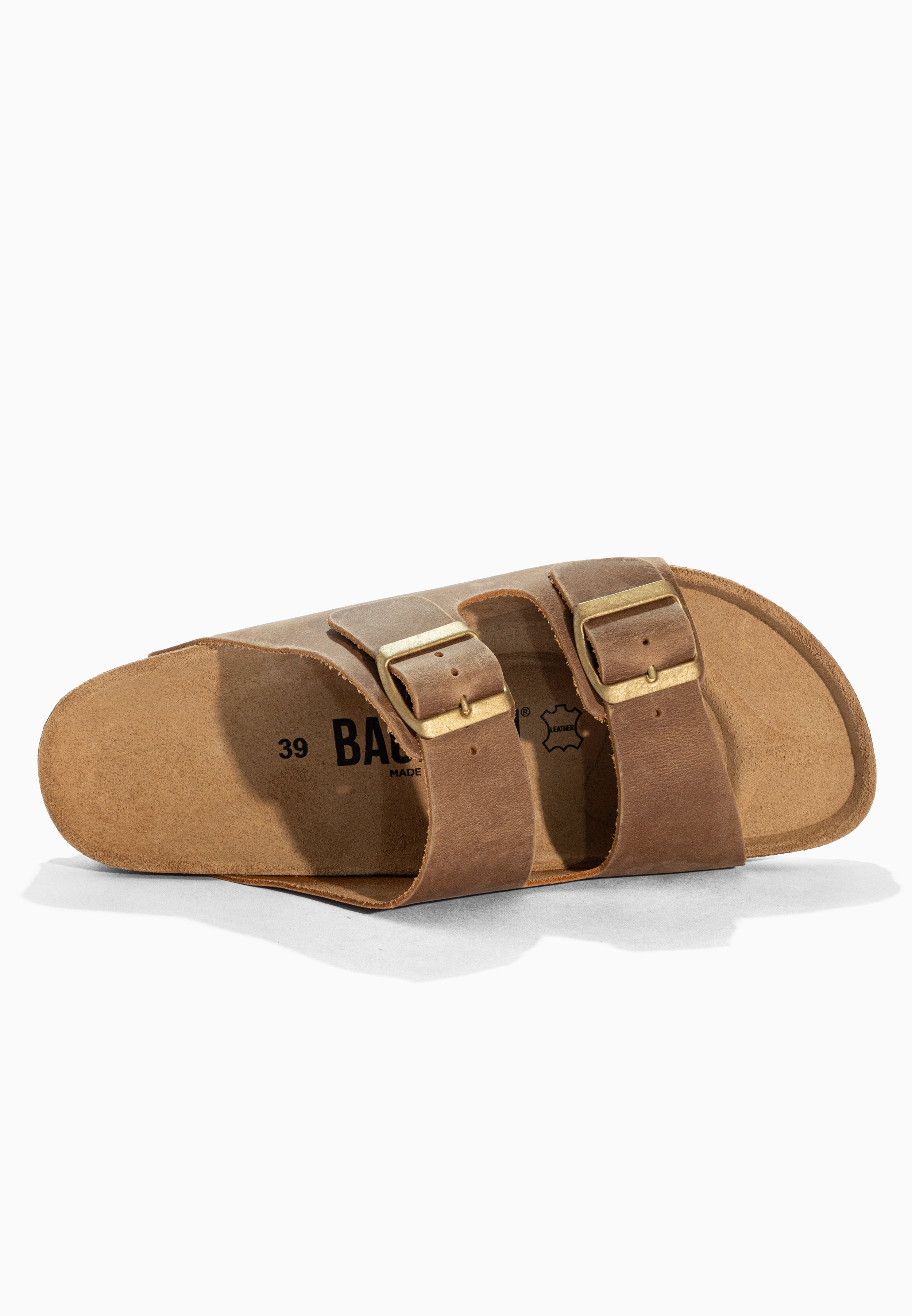 Sandales 2 Brides Bali Camel en Cuir