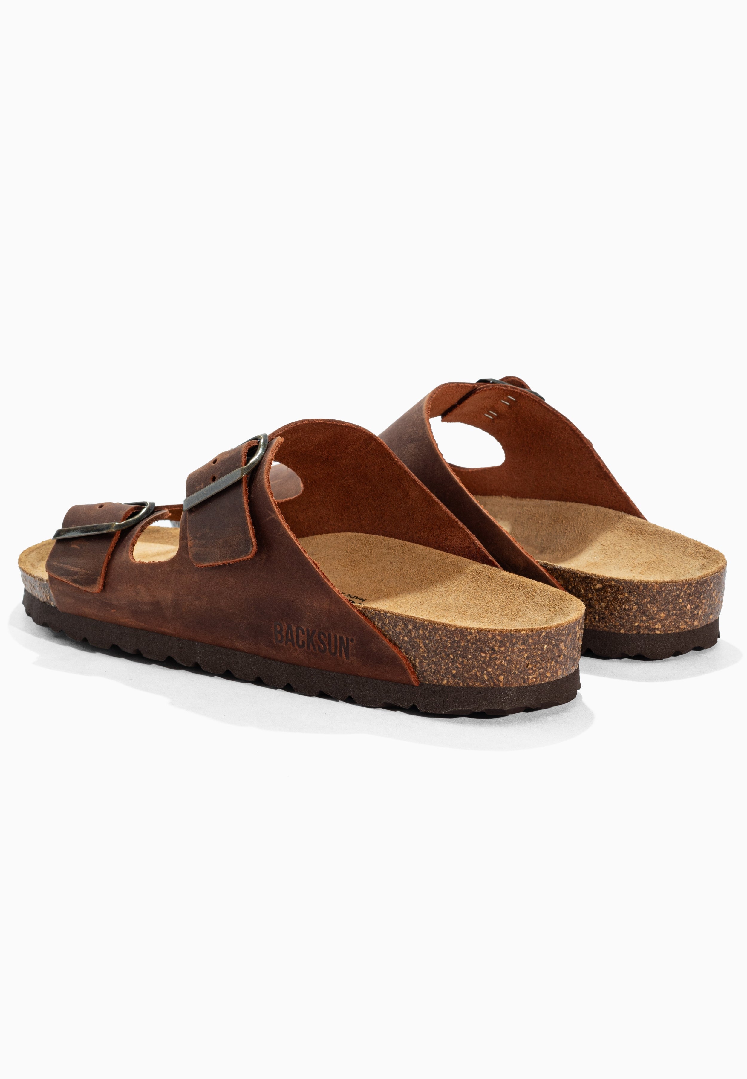 Sandales 2 Brides Bali Marron en Cuir
