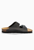 Sandales 2 Brides Bali Anthracite en Cuir