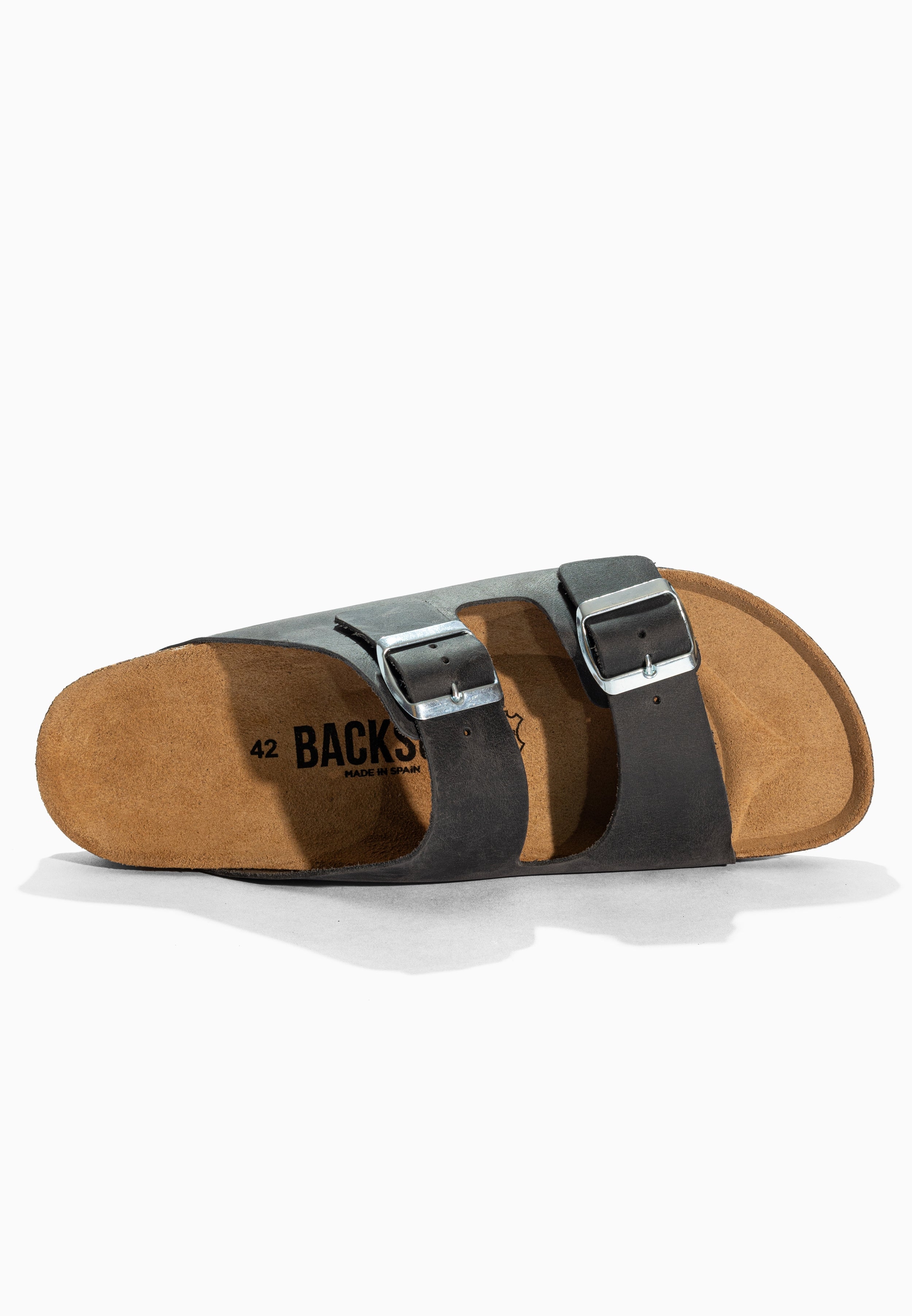 Sandales 2 Brides Bali Anthracite en Cuir