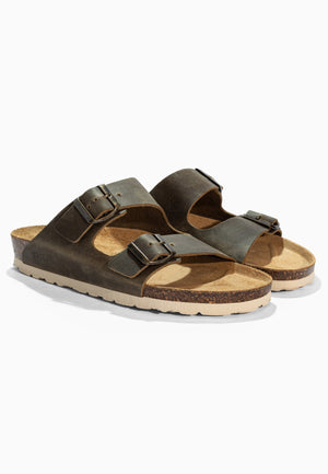 Sandales 2 Brides Bali Marron en Cuir