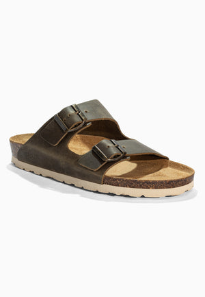Sandales 2 Brides Bali Marron en Cuir
