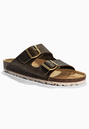 Sandales 2 Brides Bali Marron en Cuir