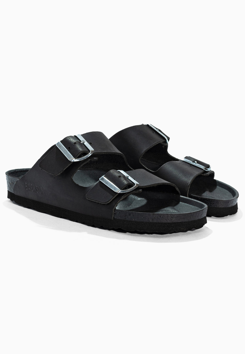 Sandales 2 Brides Bali Noir en Cuir