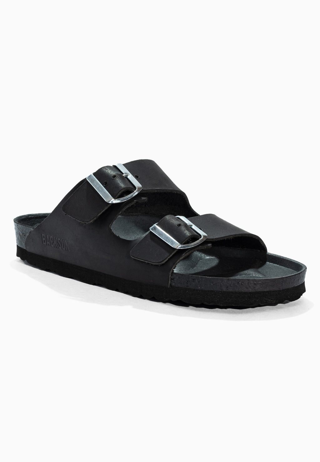 Sandales 2 Brides Bali Noir en Cuir