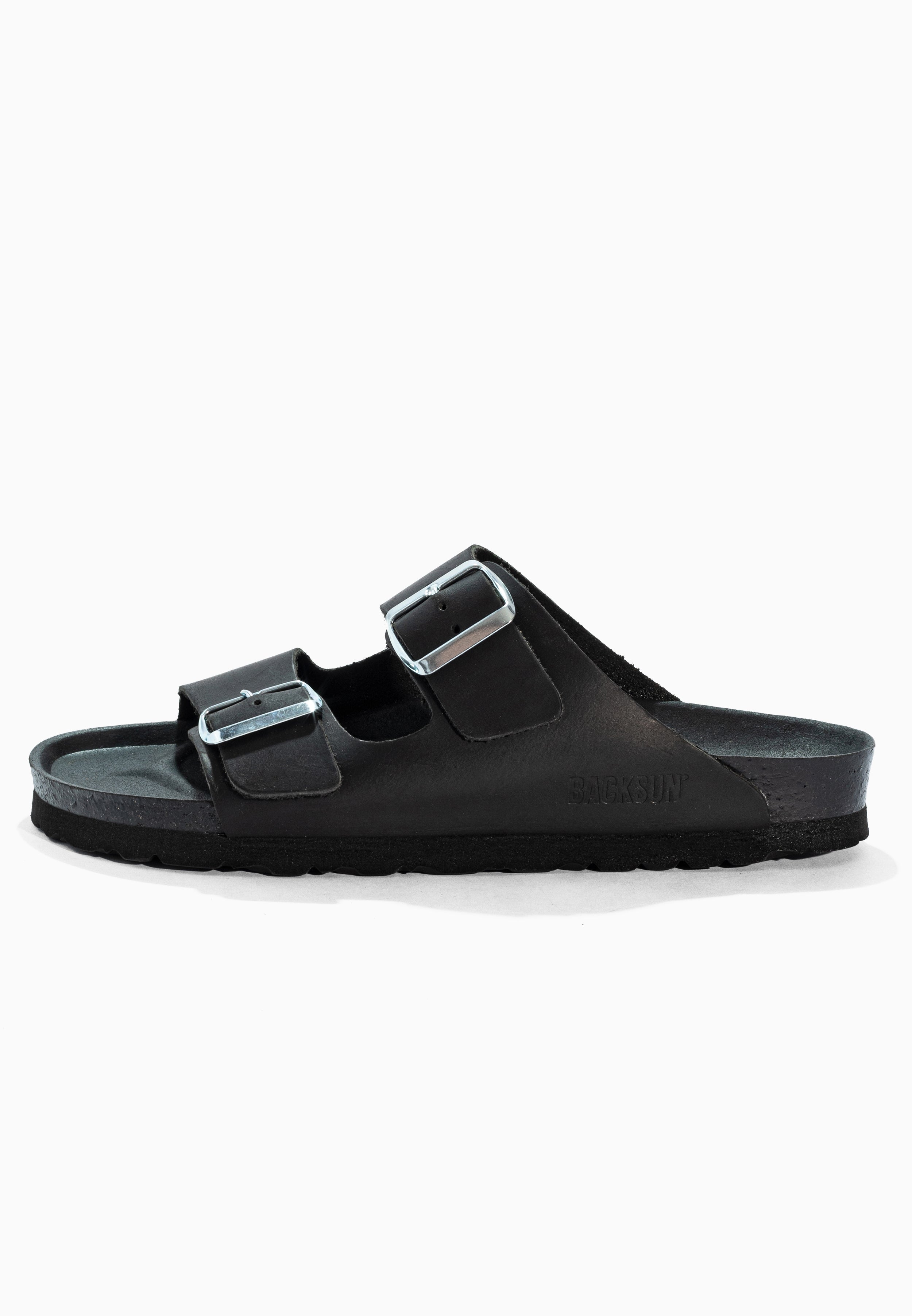 Sandales 2 Brides Bali Noir en Cuir