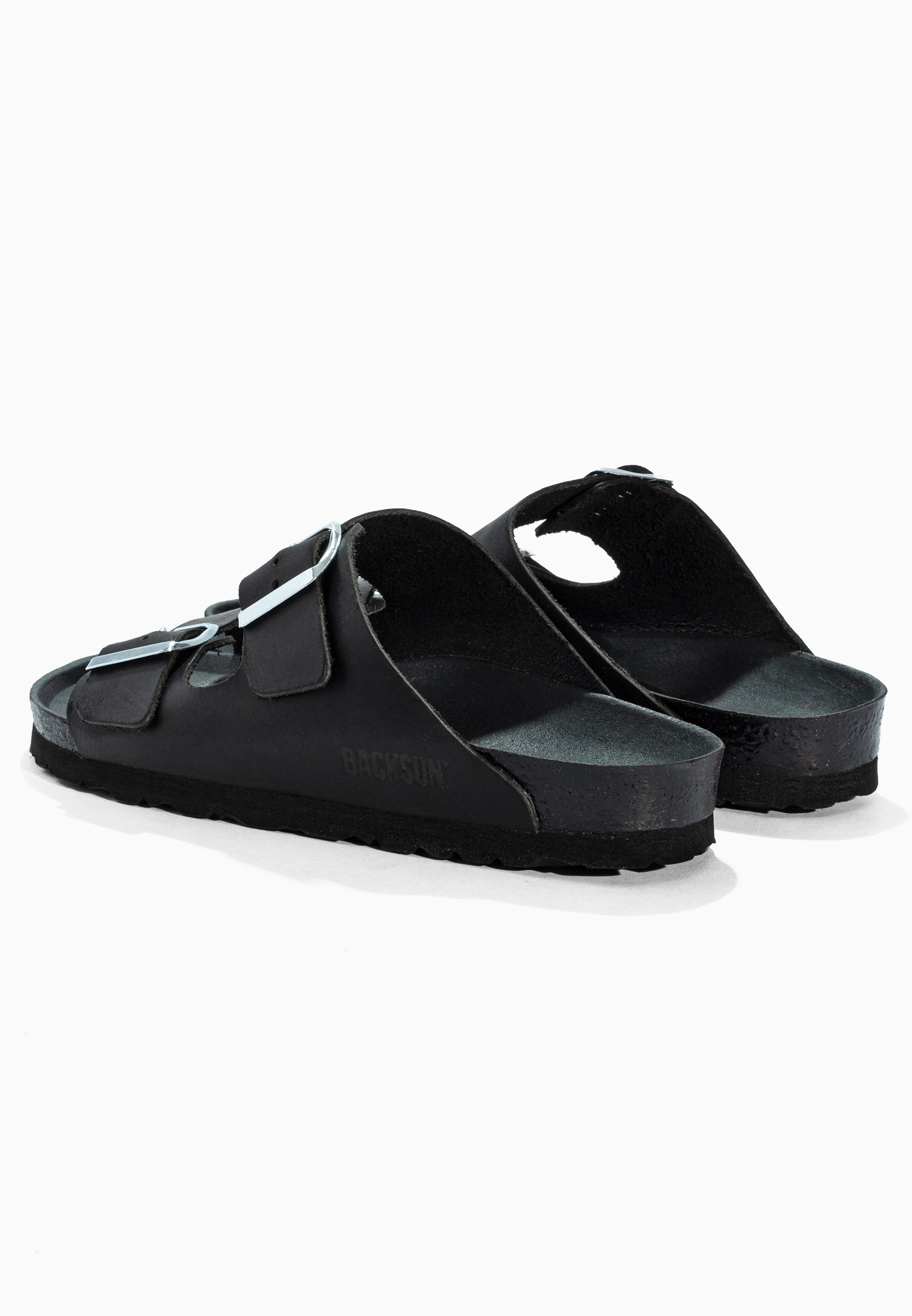 Sandales 2 Brides Bali Noir en Cuir