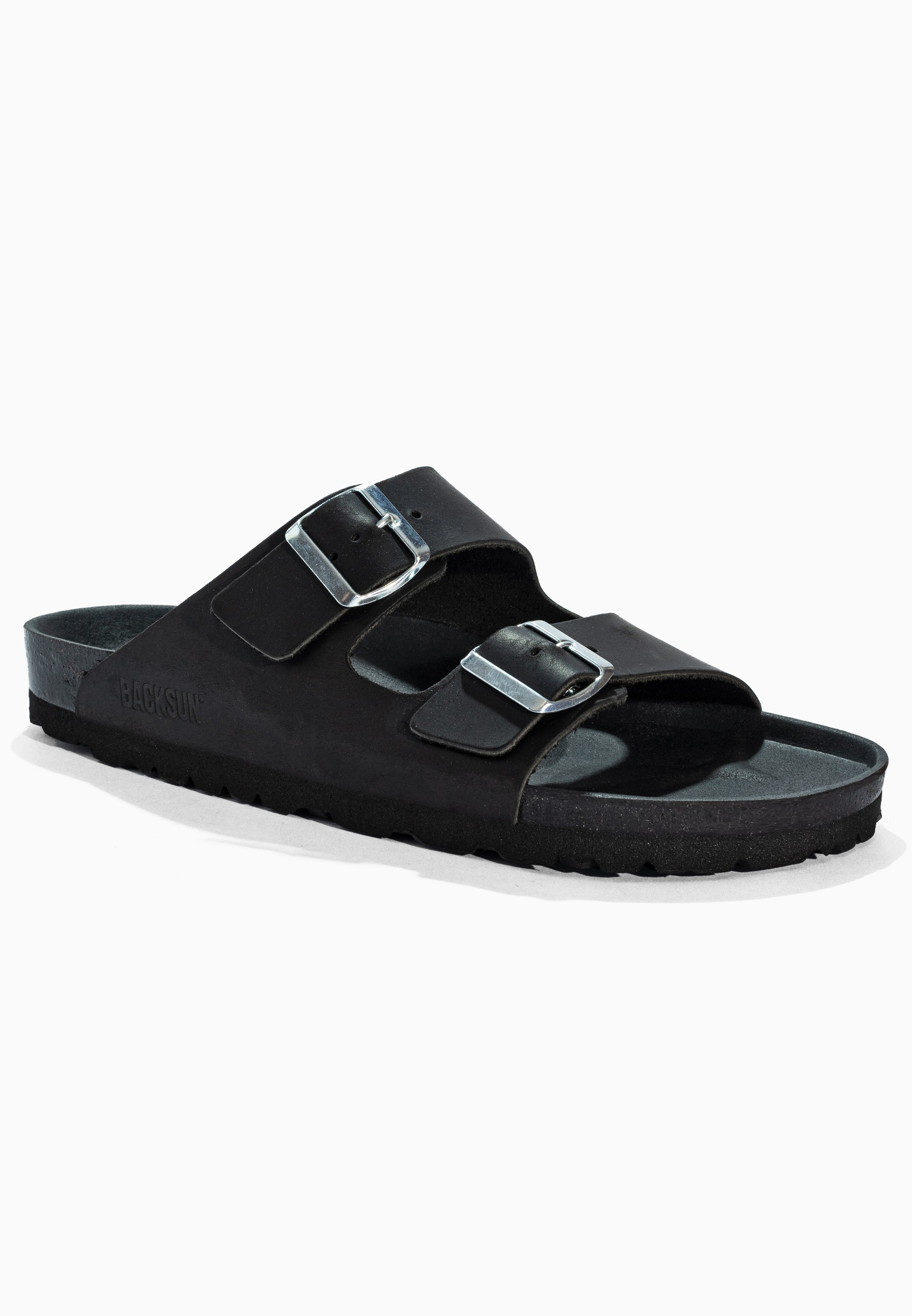 Sandales 2 Brides Bali Noir en Cuir