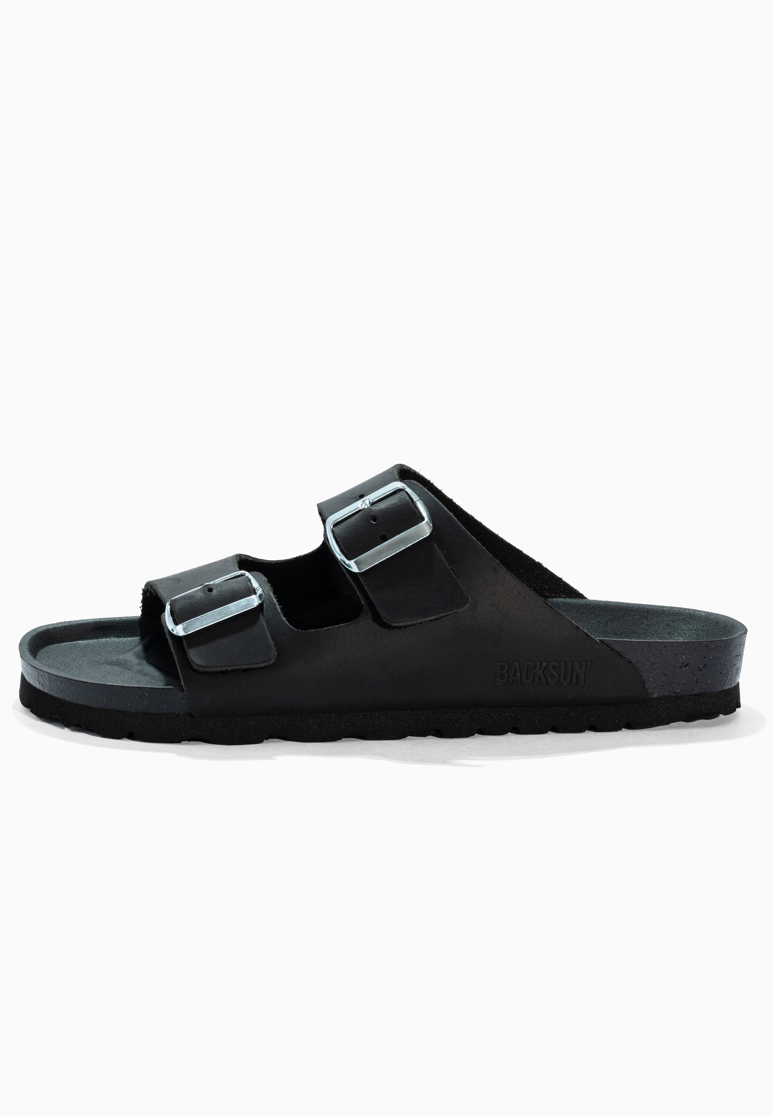 Sandales 2 Brides Bali Noir en Cuir