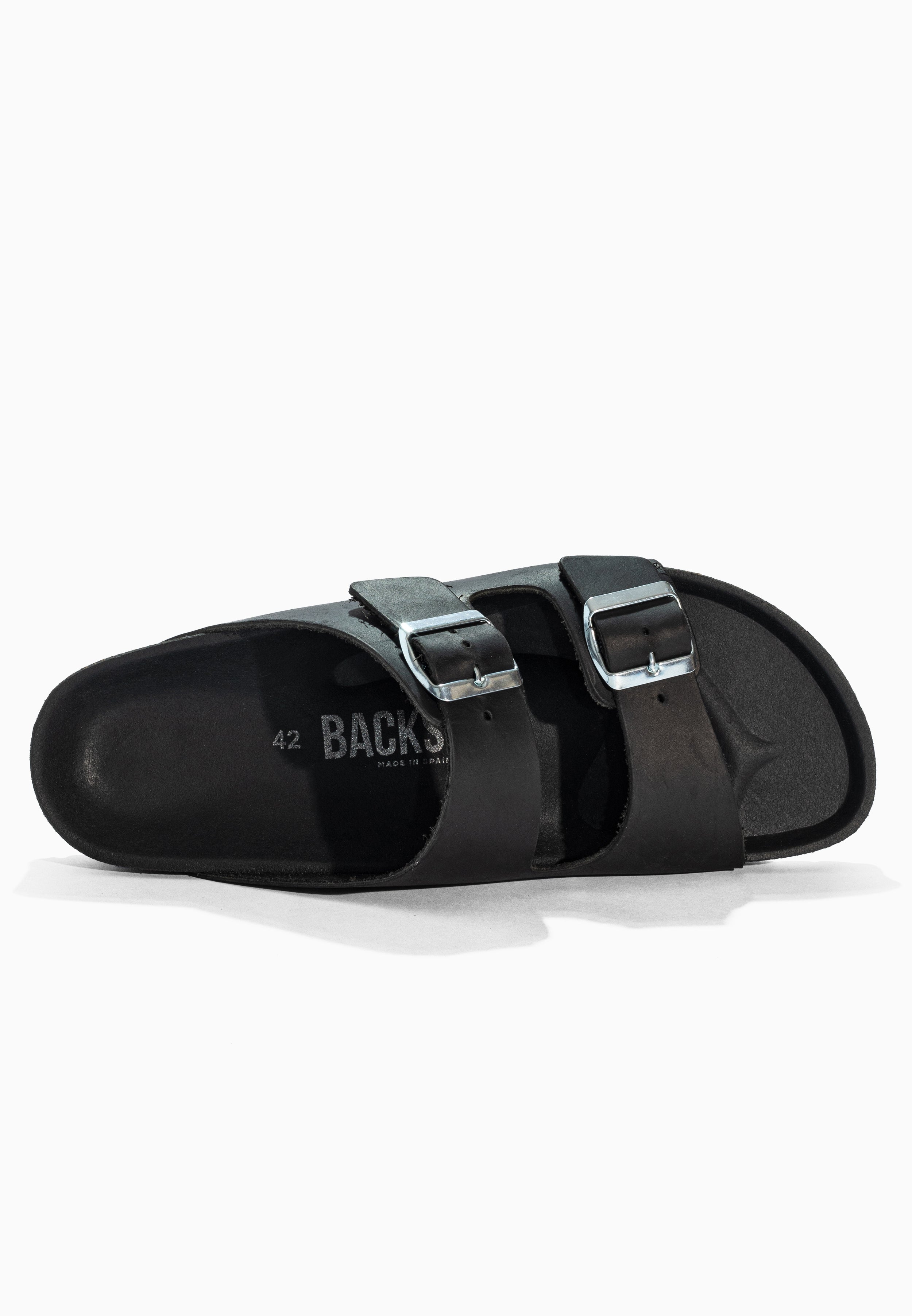 Sandales 2 Brides Bali Noir en Cuir