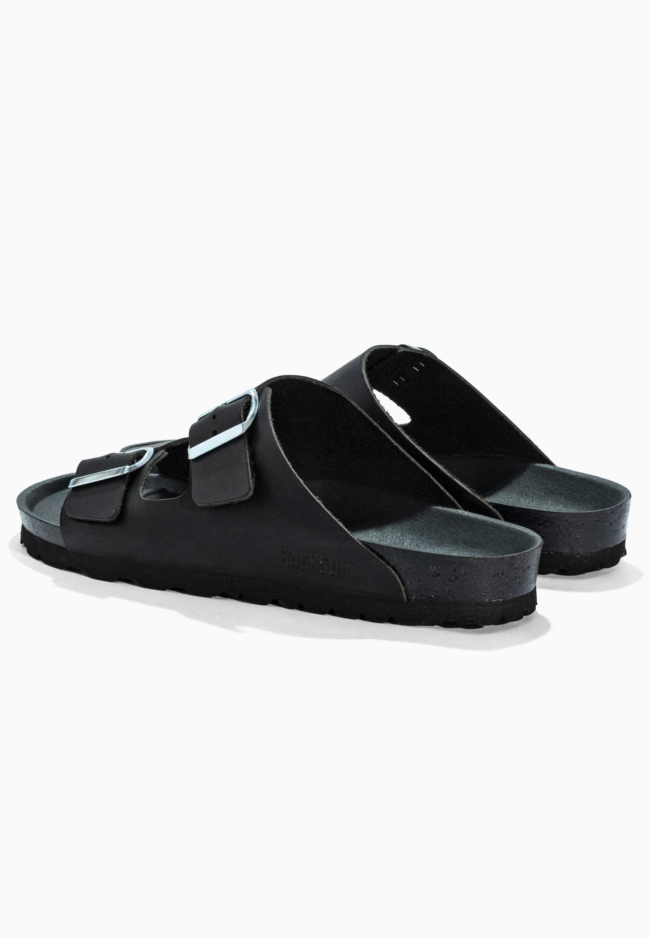 Sandales 2 Brides Bali Noir en Cuir