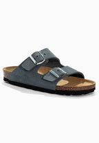 Sandales 2 Brides Bali Gris en Cuir Suédé