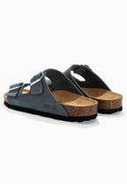 Sandales 2 Brides Bali Gris en Cuir Suédé