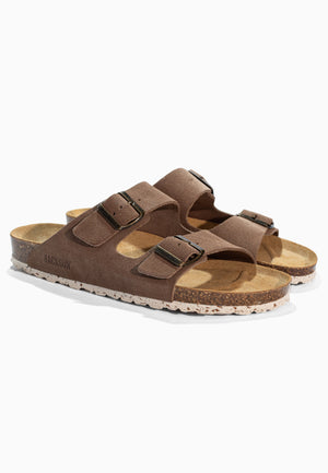 Sandales 2 Brides Bali Beige en Cuir Suédé