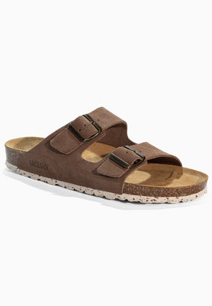 Sandales 2 Brides Bali Beige en Cuir Suédé