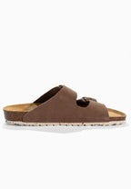 Sandales 2 Brides Bali Beige en Cuir Suédé