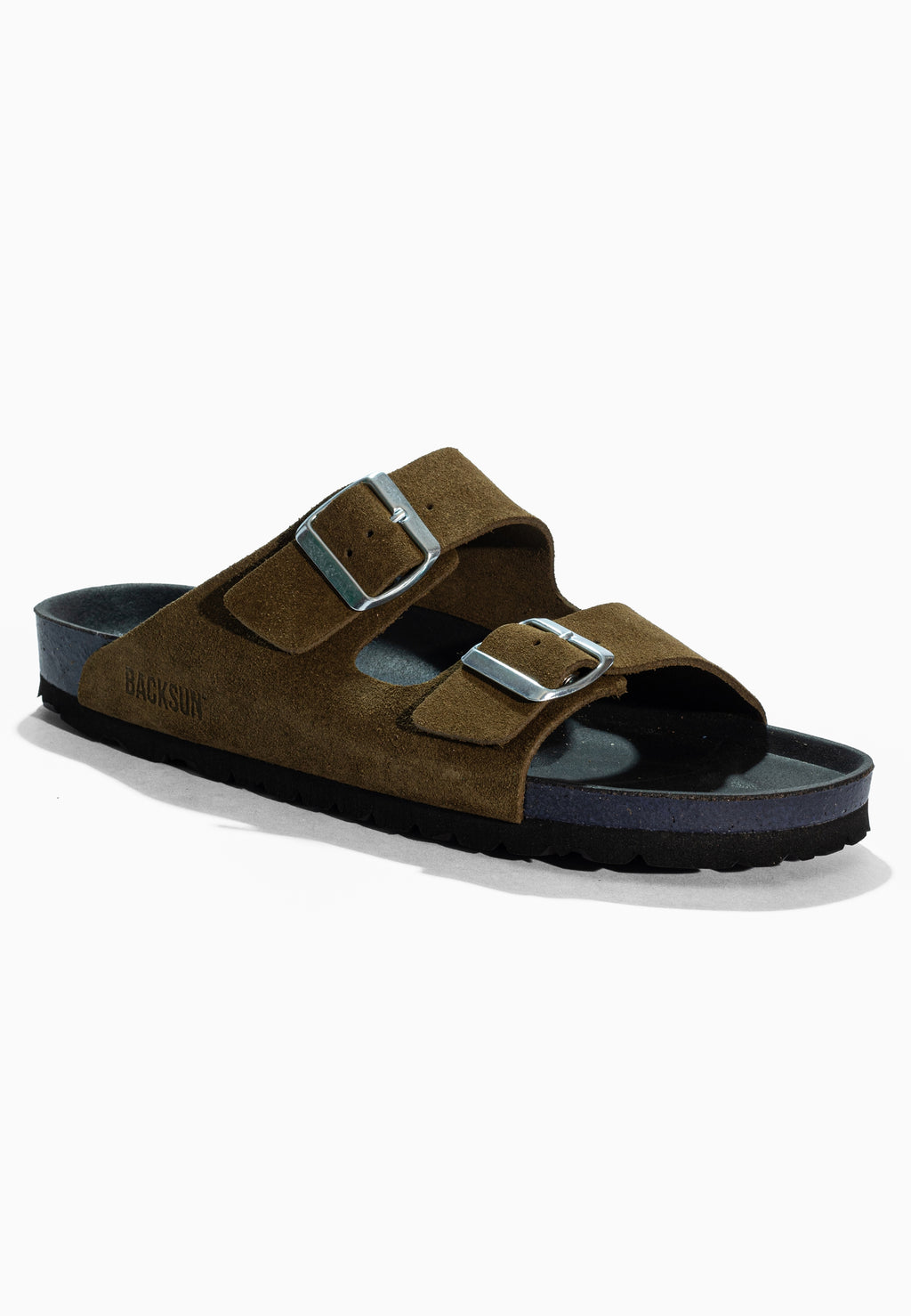 Bali Khaki Wildledersandalen mit 2 Riemen