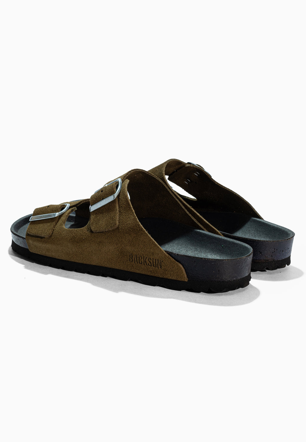 Bali Khaki Wildledersandalen mit 2 Riemen
