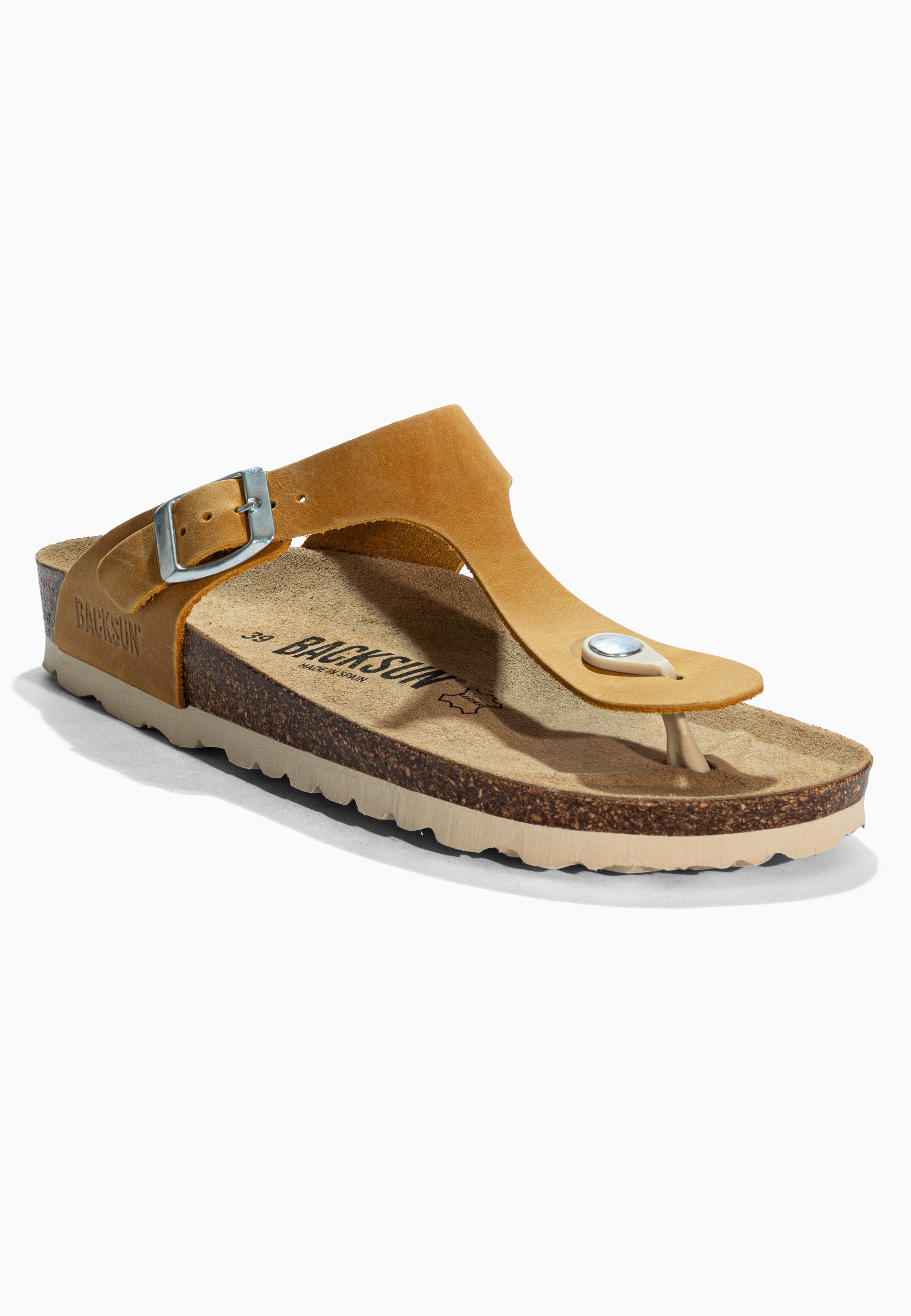 Sandales à Entre-doigts Singapore Jaune en Cuir