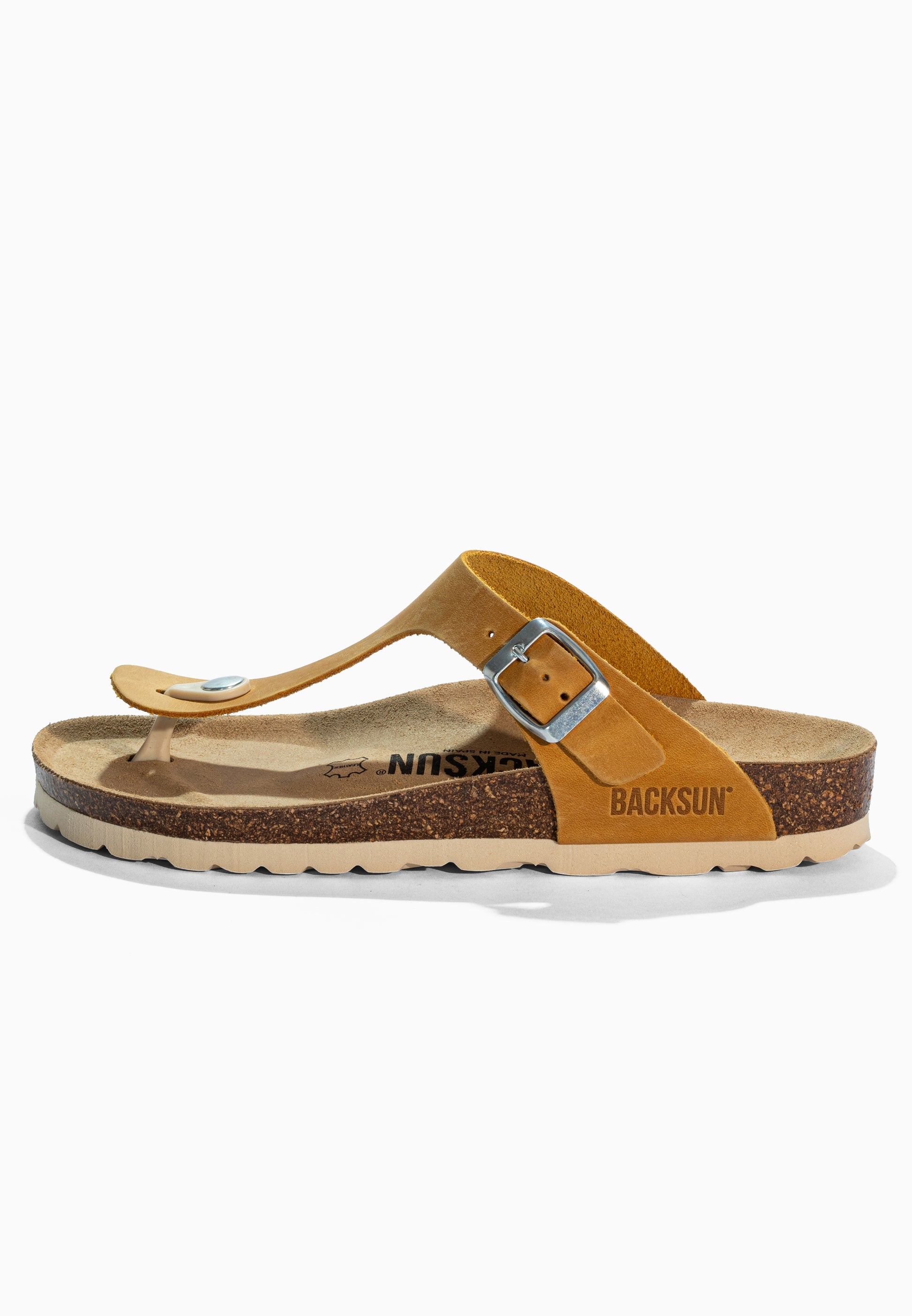 Sandales à Entre-doigts Singapore Jaune en Cuir