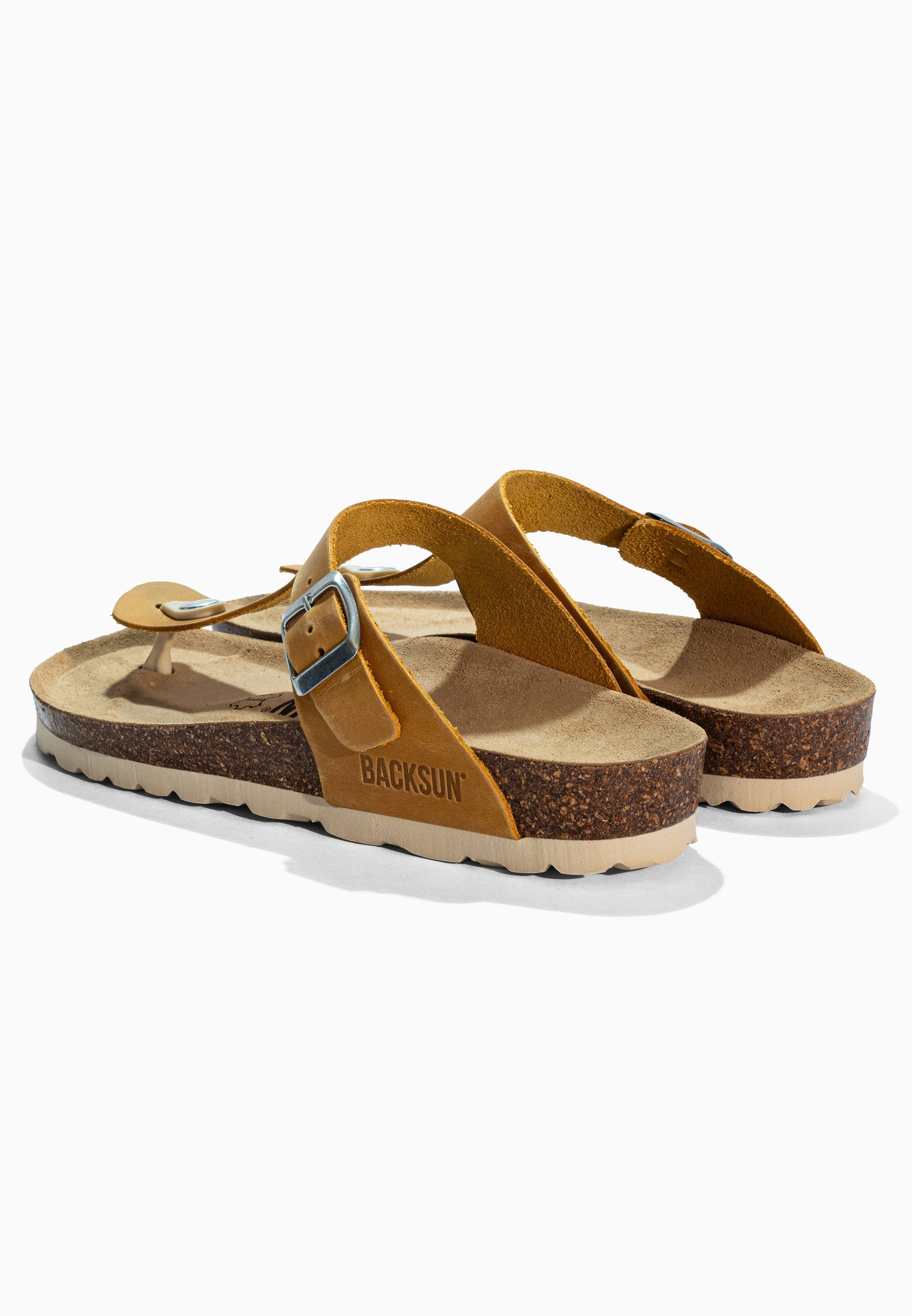Sandales à Entre-doigts Singapore Jaune en Cuir