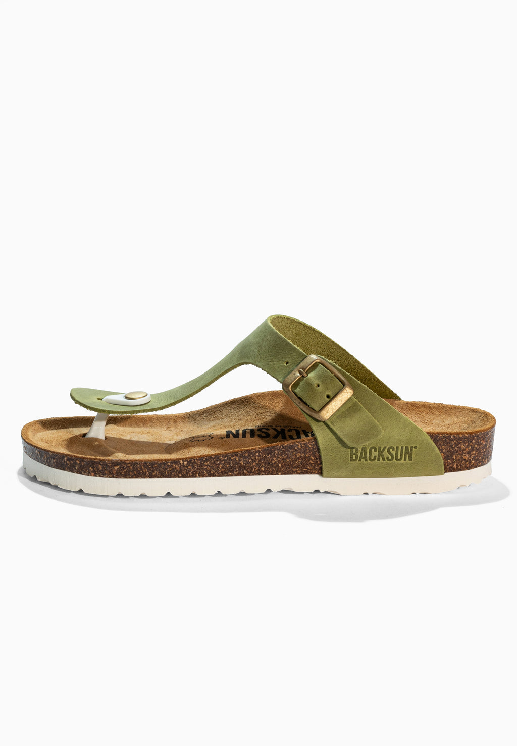 Sandales à Entre-doigts Singapore Vert en Cuir