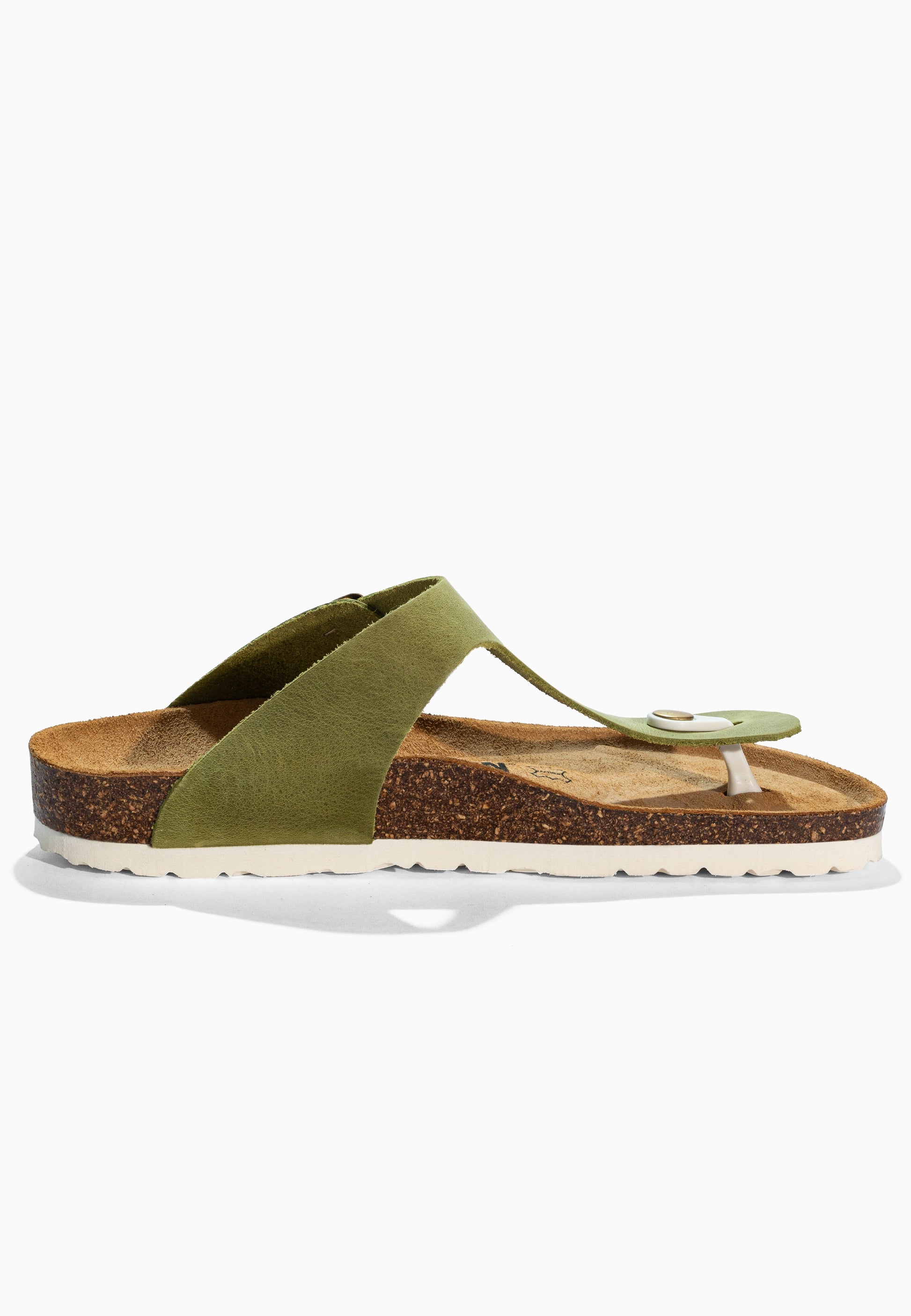 Sandales à Entre-doigts Singapore Vert en Cuir