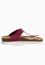 Zehentrenner-Sandalen „Singapore“ aus neonpinkfarbenem Leder