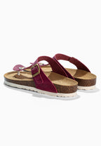 Zehentrenner-Sandalen „Singapore“ aus neonpinkfarbenem Leder