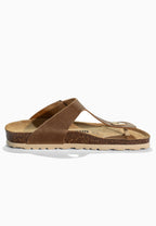 Sandales à Entre-doigts Singapore Camel en Cuir