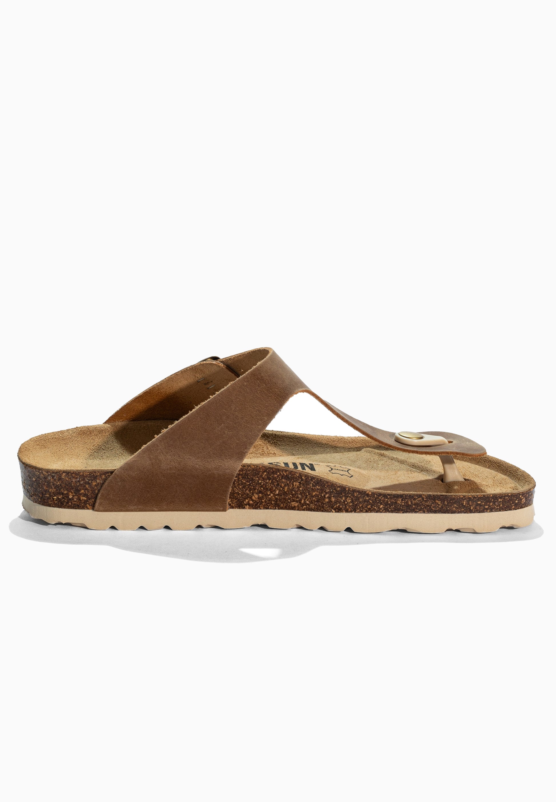 Sandales à Entre-doigts Singapore Camel en Cuir