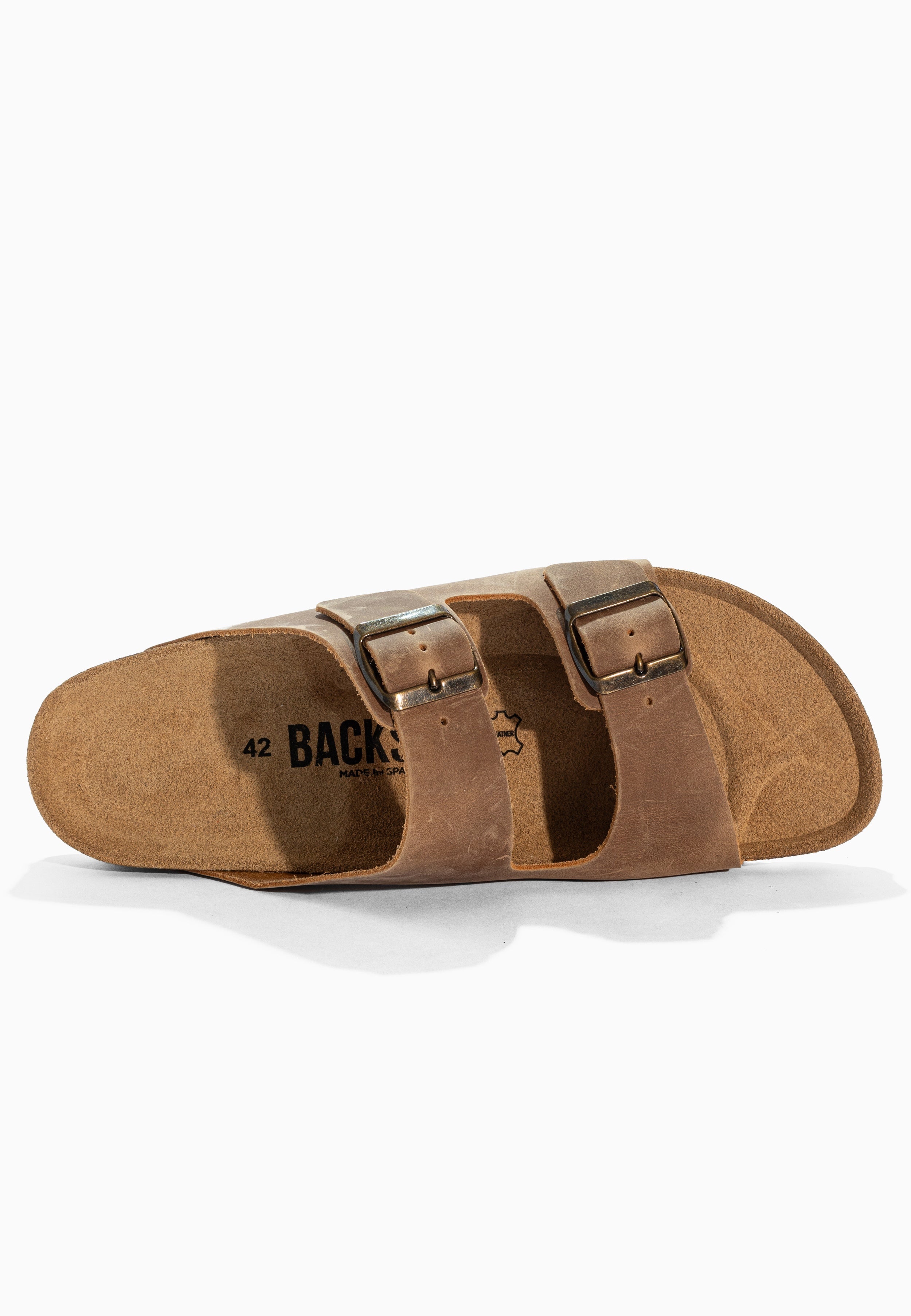 Sandales 2 Brides Bali Camel en Cuir