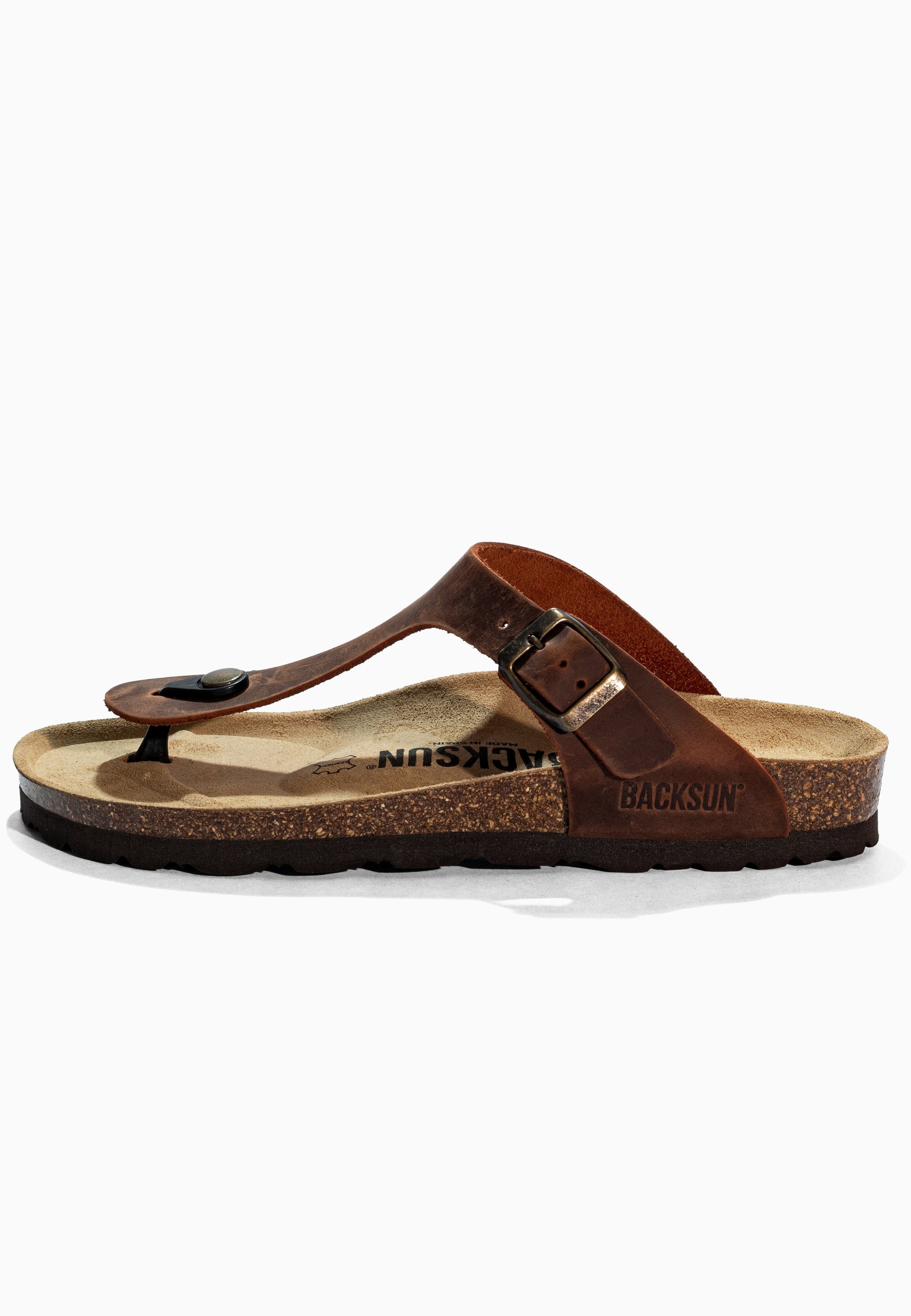 Sandales à Entre-doigts Singapore Marron en Cuir