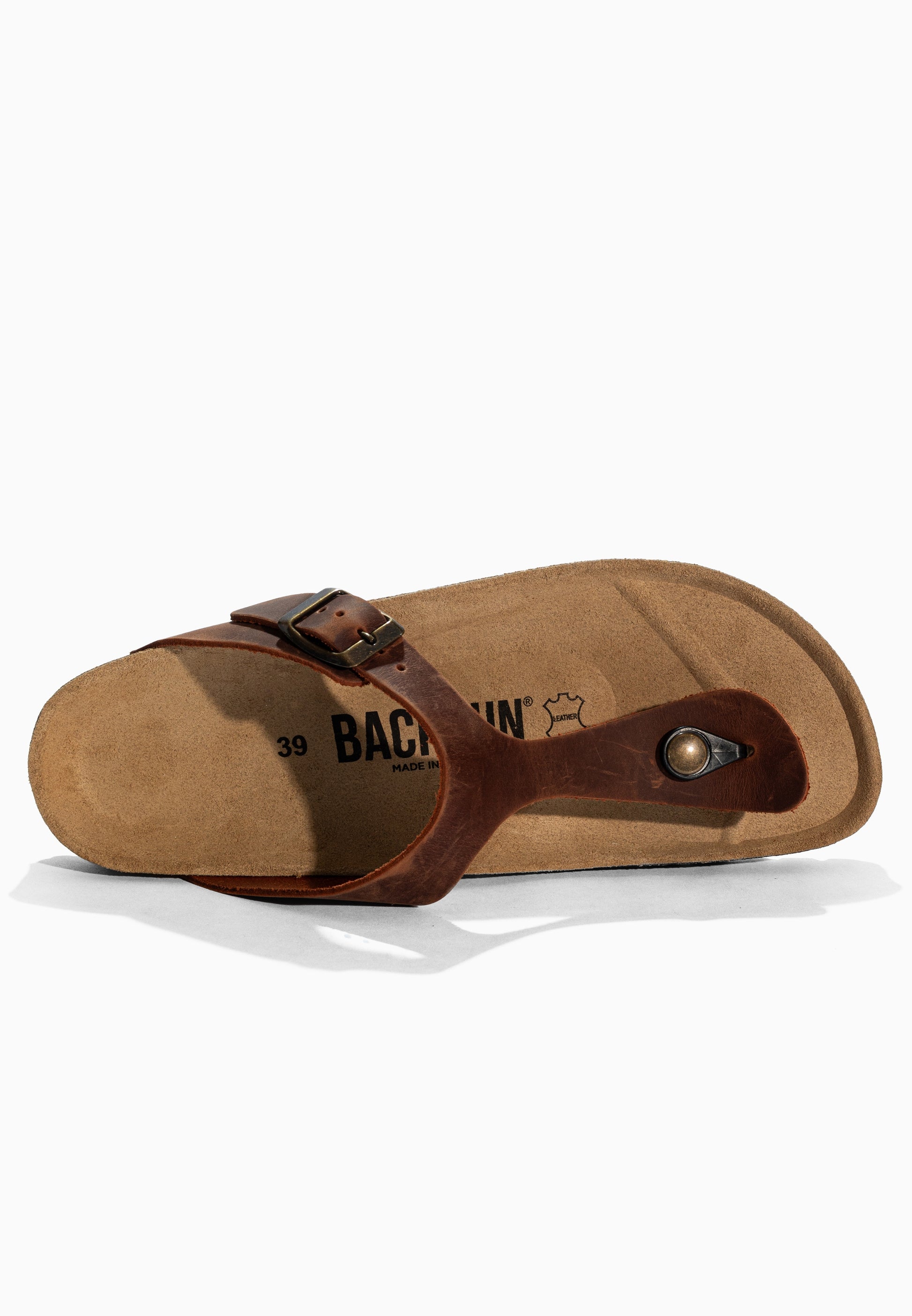 Sandales à Entre-doigts Singapore Marron en Cuir